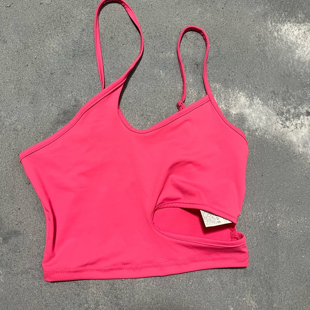 SHEIN Vibrant Pink Sports Bra with Cutout